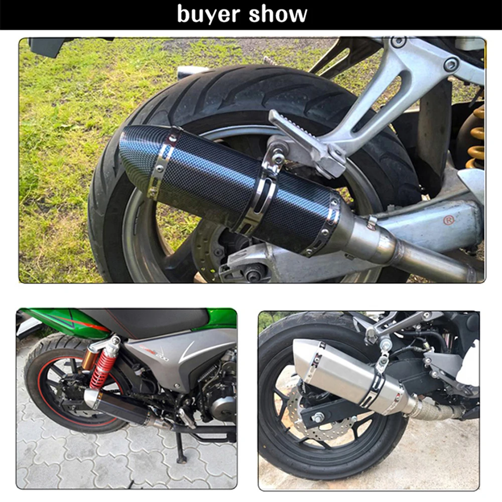 

ALCON-AK Exhaust Pipe Racing Motorcycle 51MM With Muffler Moto Bike Pot Escape For Yamaha Honda KTM Kawasaki Ducati Slip-on