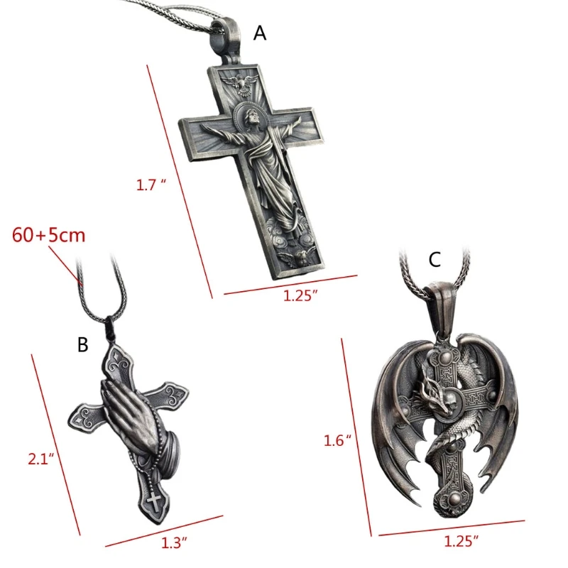 

Jewelry Catholic Jesus Christ on INRI Cross Pendant Stainless Steel Crucifix Pendant Necklace Baptism Christian Jewelry