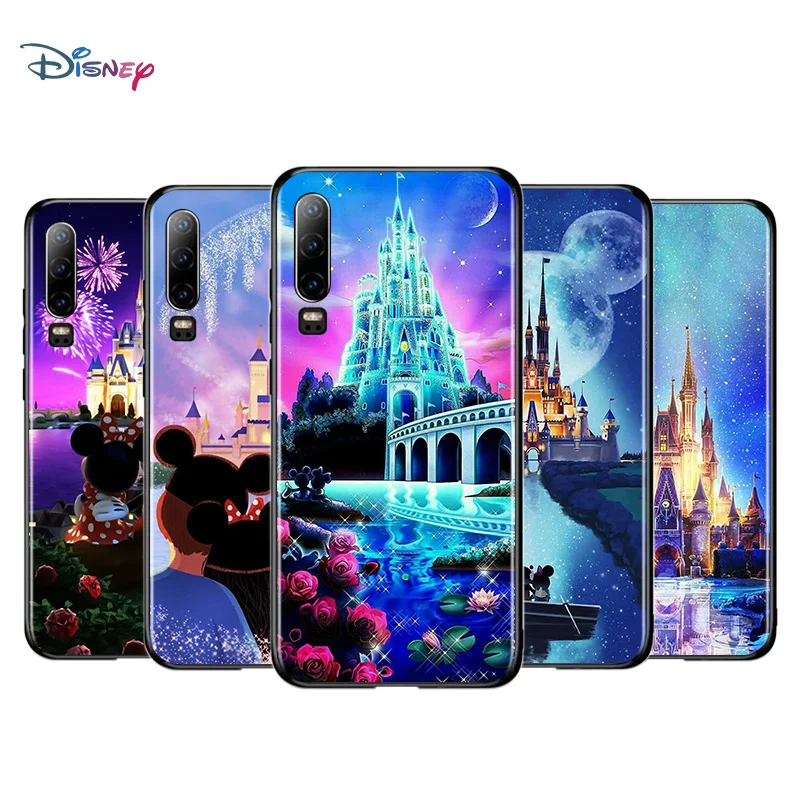 

Disney Cartoon Disneyland Park Castle For Huawei P50 P40 P30 P20 P10 P9 P8 Lite E Mini Pro Plus 5G TPU Silicone Black Phone Case