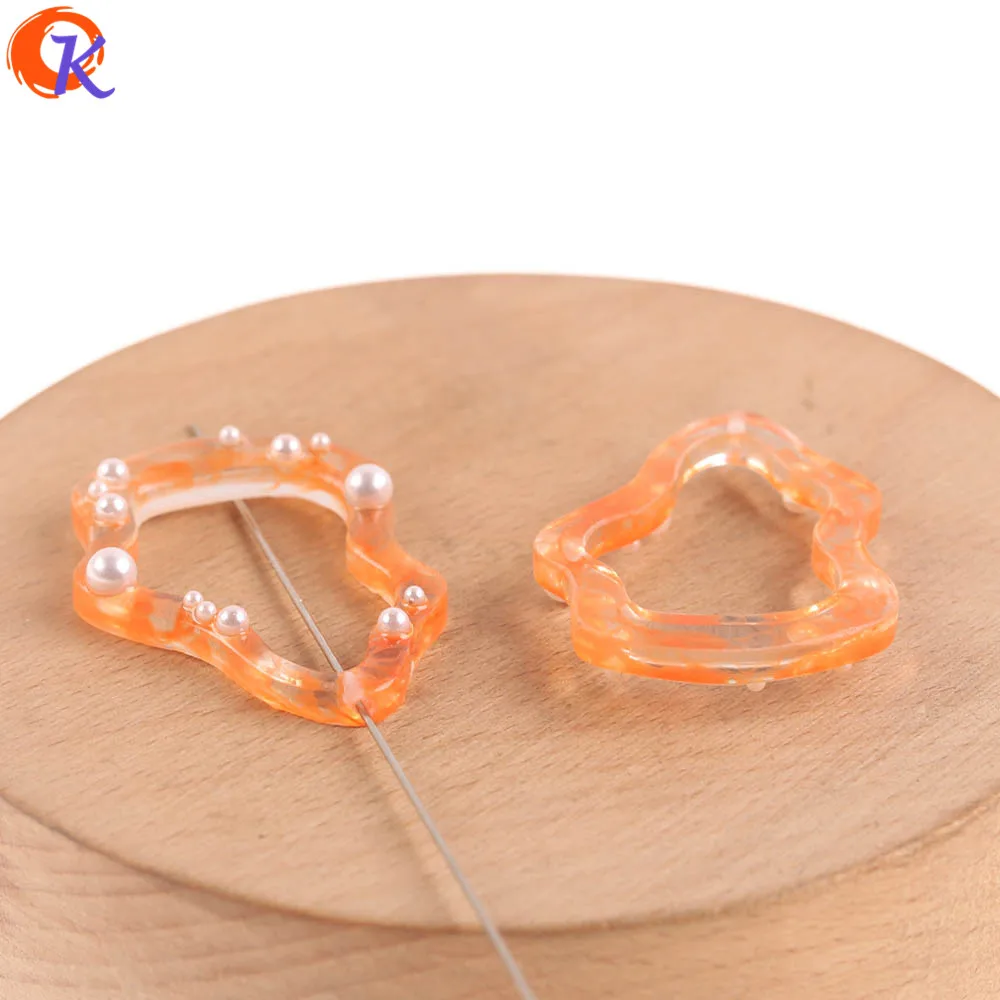 Сердечный дизайн 28*39 мм 40 шт. аксессуары для ювелирных изделий/DIY Смола бисера/имитация жемчуга/мрамор эффект бисера/ручной работы/серьги фурнитура