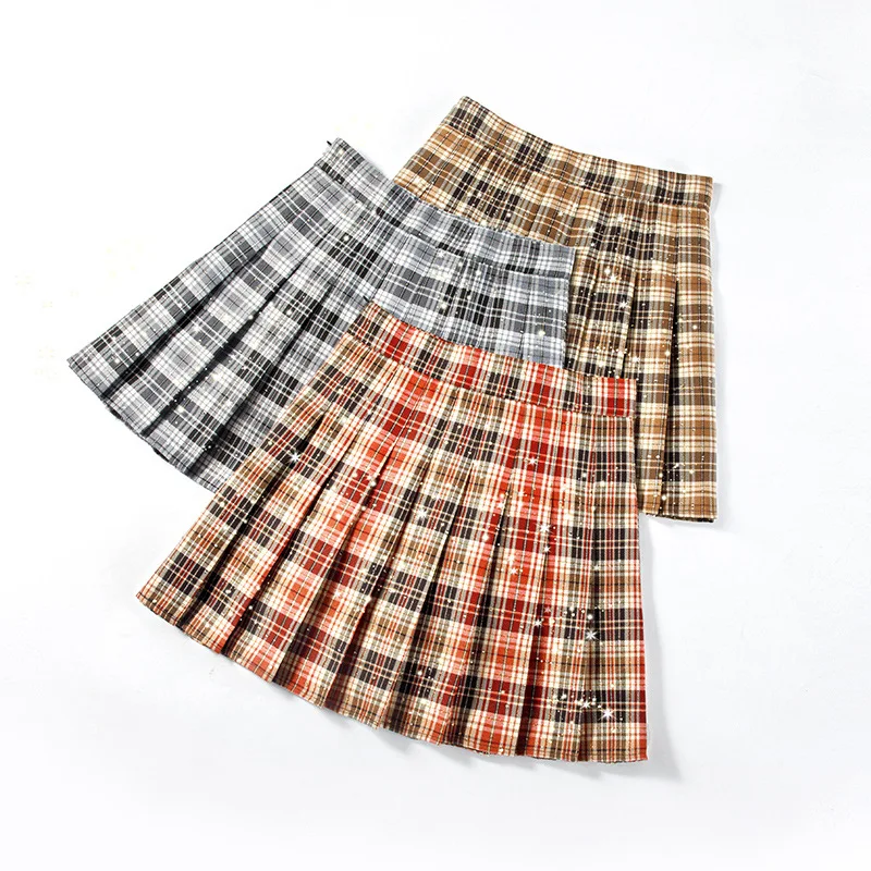 

Korean Fashion Summer Y2k Plaid Pleated Women Skirt Black High Waist Short Casual School Uniform A-Line Kawaii Girl Mini Skirts