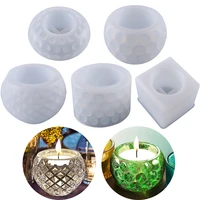 diy crystal round shape storage box resin mold candle holder wave point silicone mold jewelry making casting mould home decor