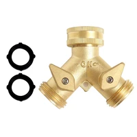 splitter adapter brass 34 2 way y valve garden hose connector water pipe connection watering irragation gardening tools