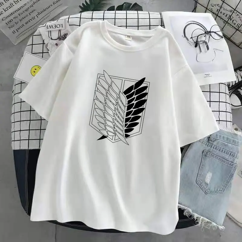 

Attack on Giant Japanese Anime T-shirt Men and Women Cartoon T-shirt Casual Streetwear T-shirt Couple Top Tee Men and Women