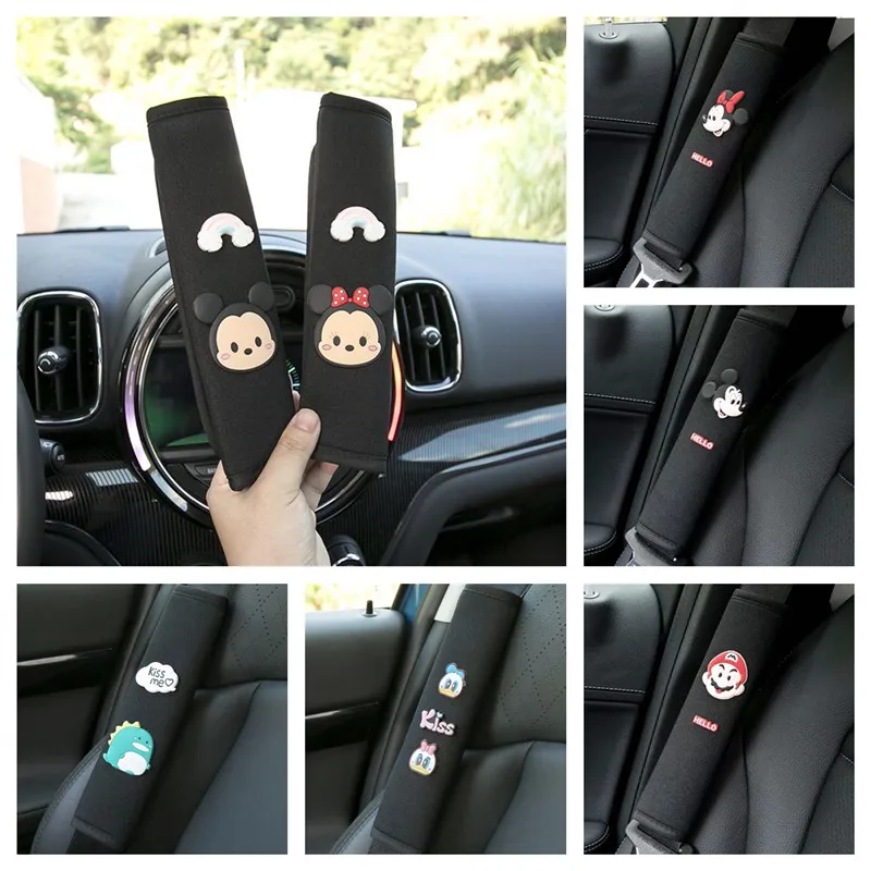 Чехол на автомобильный ремень безопасности с героями мультфильма Микки и Минни |