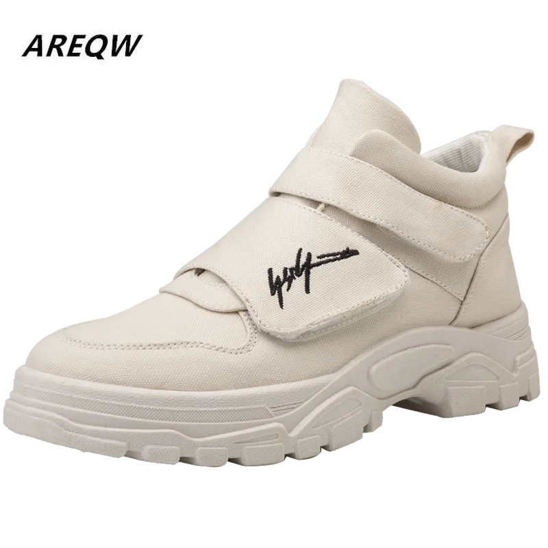 2019 Hot Men Shoes Fashion Autumn Winter Leather Footwear for Man New High Top Canvas Casual Sneakers | Обувь