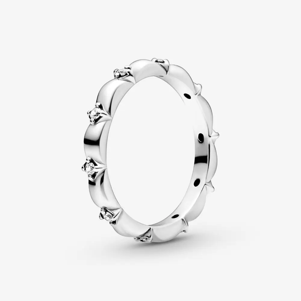 

925 Sterling Silver Rings For Women Original Flower Petals Band Crystal Engagement Wedding Ring Luxury Jewelry