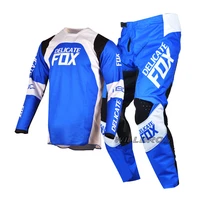 motocross racing 180 trice lux gear set 2022 delicate fox jersey pants mtb bike cycling kits offroad moto motor blue suit mens
