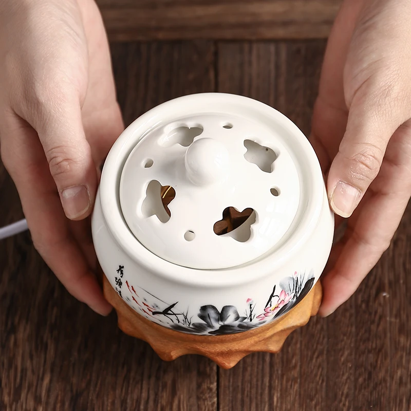 

220V Essential Oil Burner,Timer Electric Fragrance Powder/Pill/Sandalwood Aroma Diffuser For Yoga ,Meditation,Home Decor