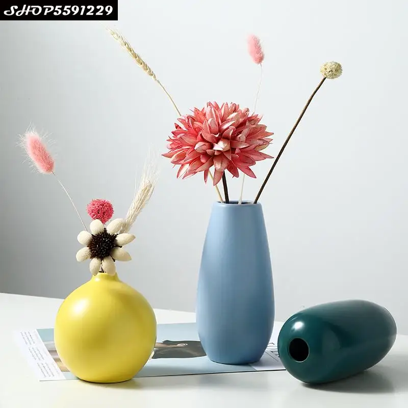 

Маленькая керамическая ваза, настольная Цветочная композиция для гостиной, спальни, офиса, украшение для дома, свадьбы