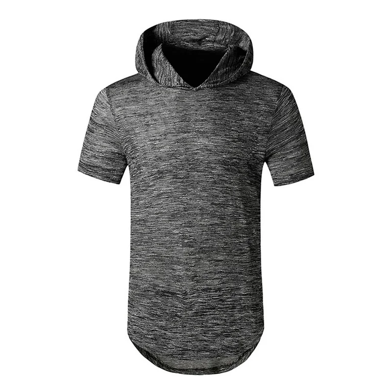 

Men's Short Sleeve Solid T Shirt Hoodies Hoody Summer Casual Tops Blouse Hooded