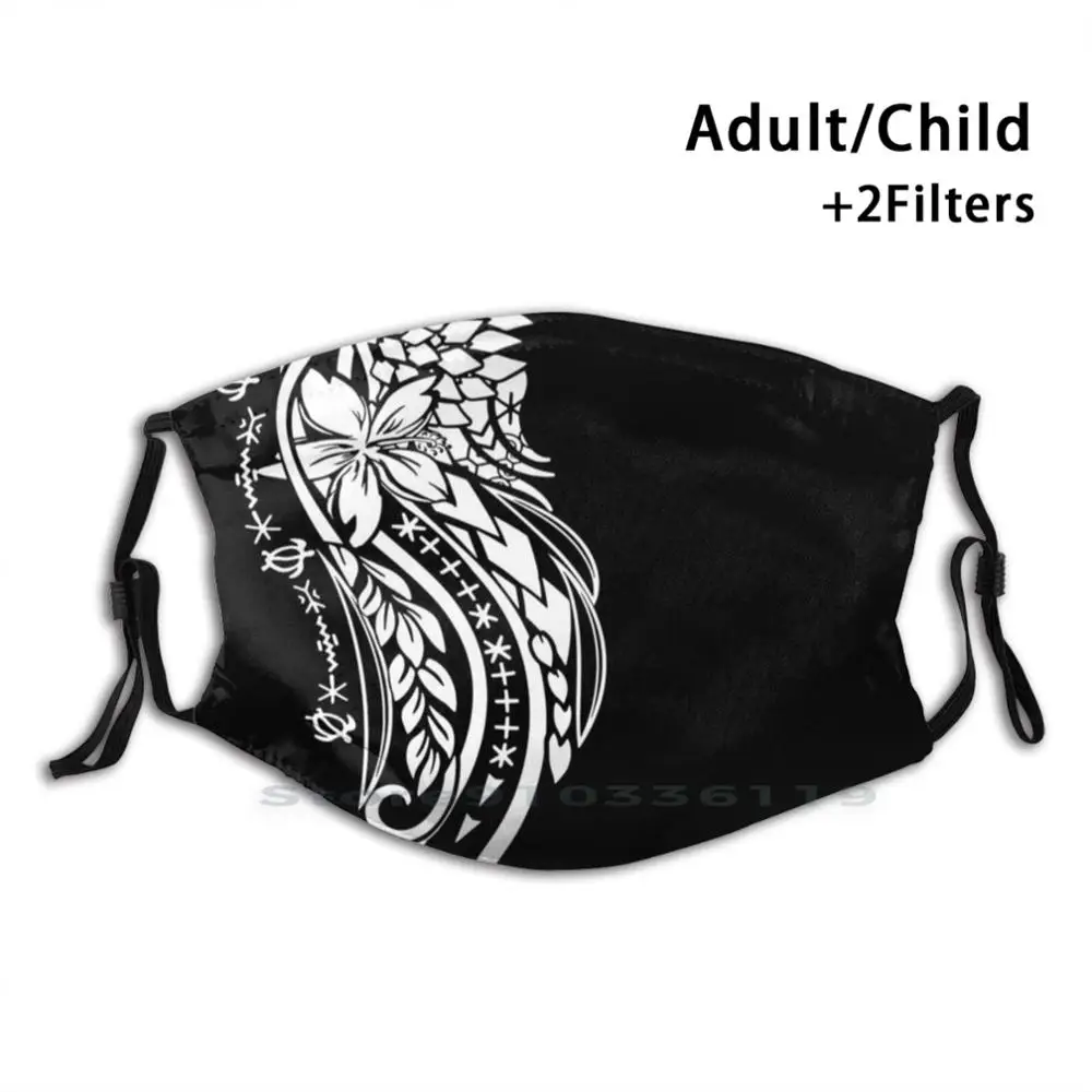 

Полинезийская племенная белая многоразовая маска для рта Pm2.5 с фильтром «сделай сам», детская Гавайская, гавайская, Самоанская, полинезийск...