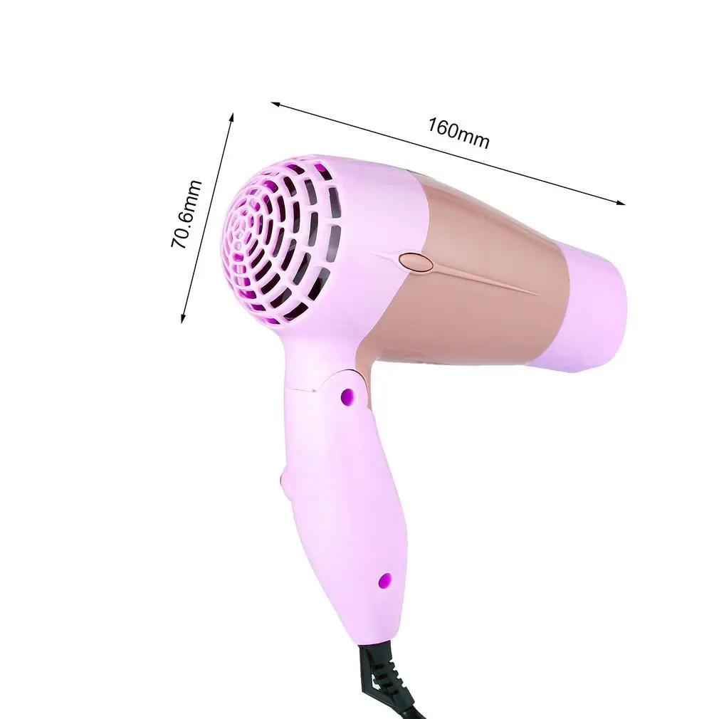 Мини фен для волос 1000 Вт с низким уровнем шума складной электрический