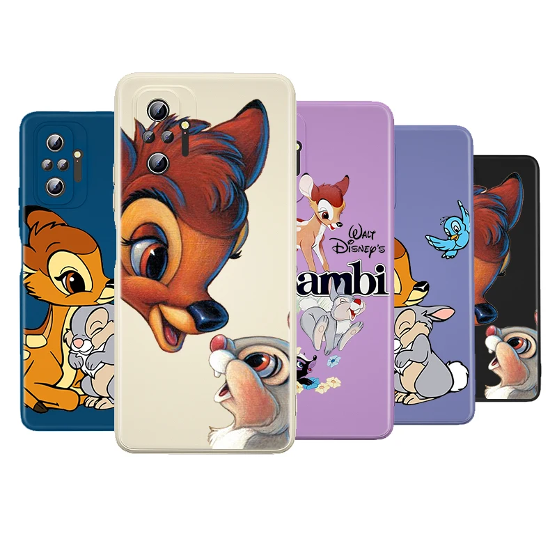 

Cute Bambi Thumper Liquid Silicone Soft Cover For Xiaomi Redmi Note 11 11T 11S 10 10S 9 9T 8T 9S 8 7 5 Pro Phone Case