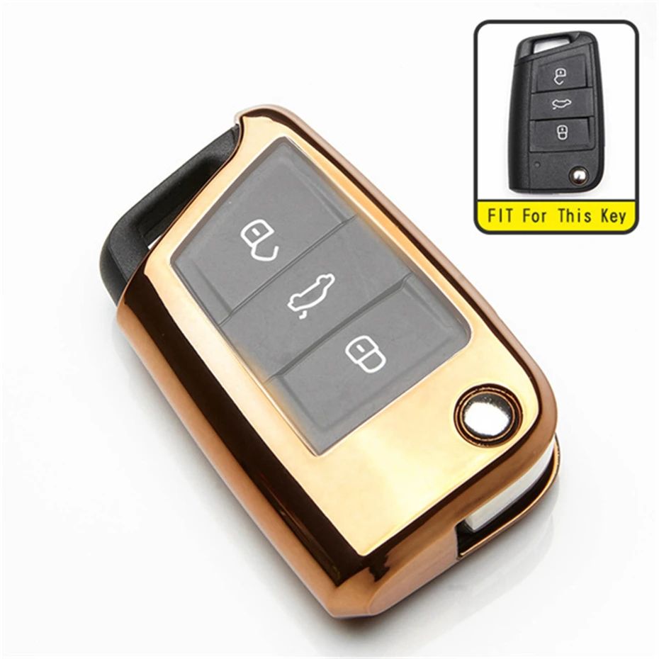 Чехол для автомобильного ключа чехол VW Polo Golf 7 Tiguan Skoda Octavia Kodiaq SEAT aeca Leon Ibiza защитный