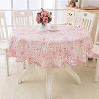 pastoral style fresh floral pattern pvc round table cloth oil proof waterproof plastic tablecloth home dining table cover
