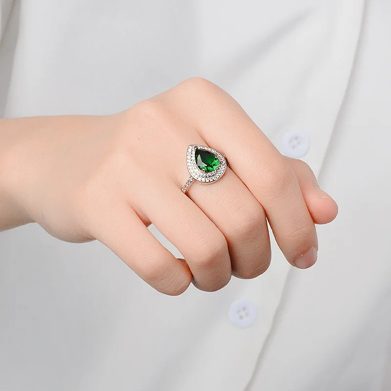 Женское кольцо с цирконием Anillos Yuzuk розовое зеленое красное ювелирное изделие