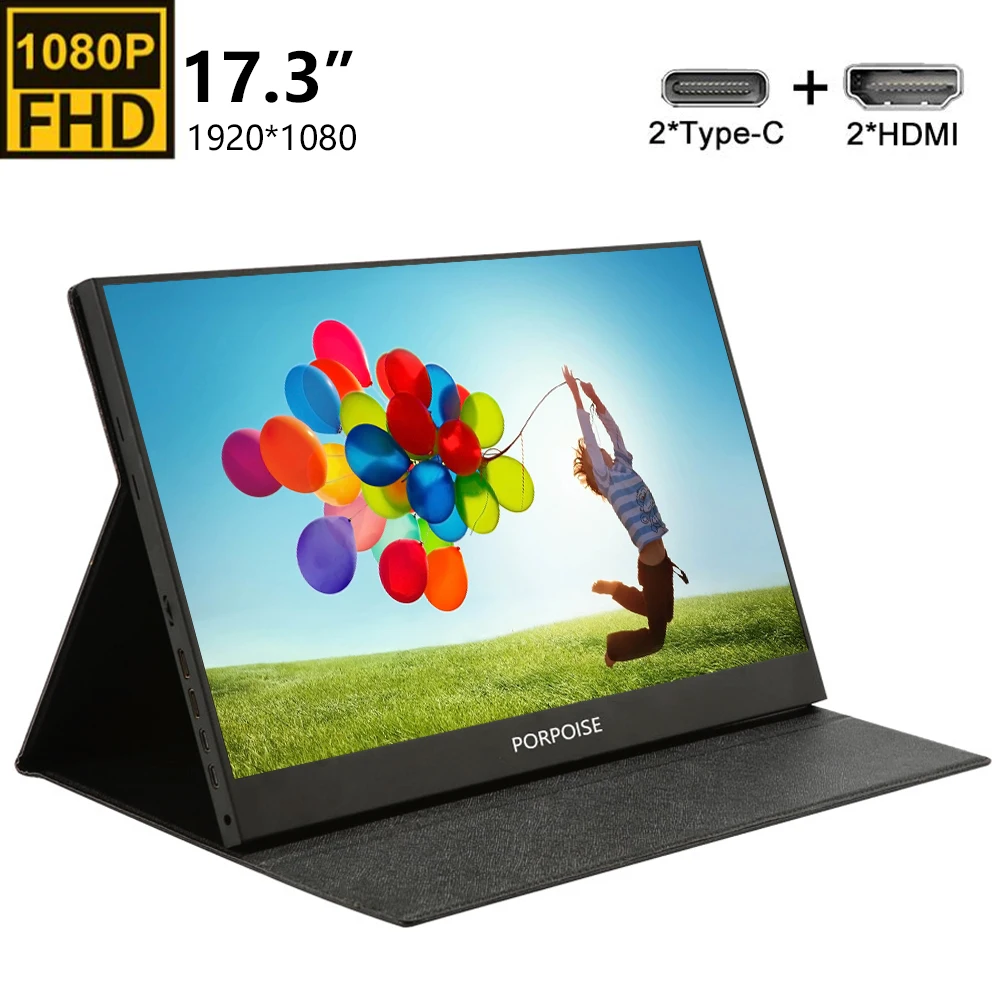 Портативный монитор высокого качества 13 3/15 6/17 3 1080 IPS экран Тип C HDMI дисплей для ПК