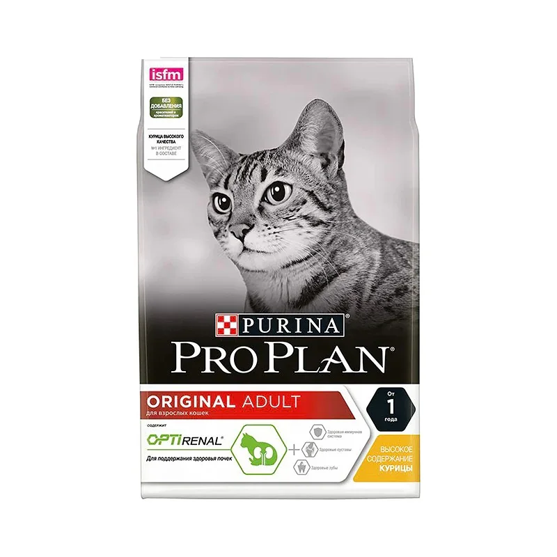 Dry food Pro Plan for adult cats chicken 3 kg maintenance of health shiny coat fur vision well-being microelements special balanced diet growing
