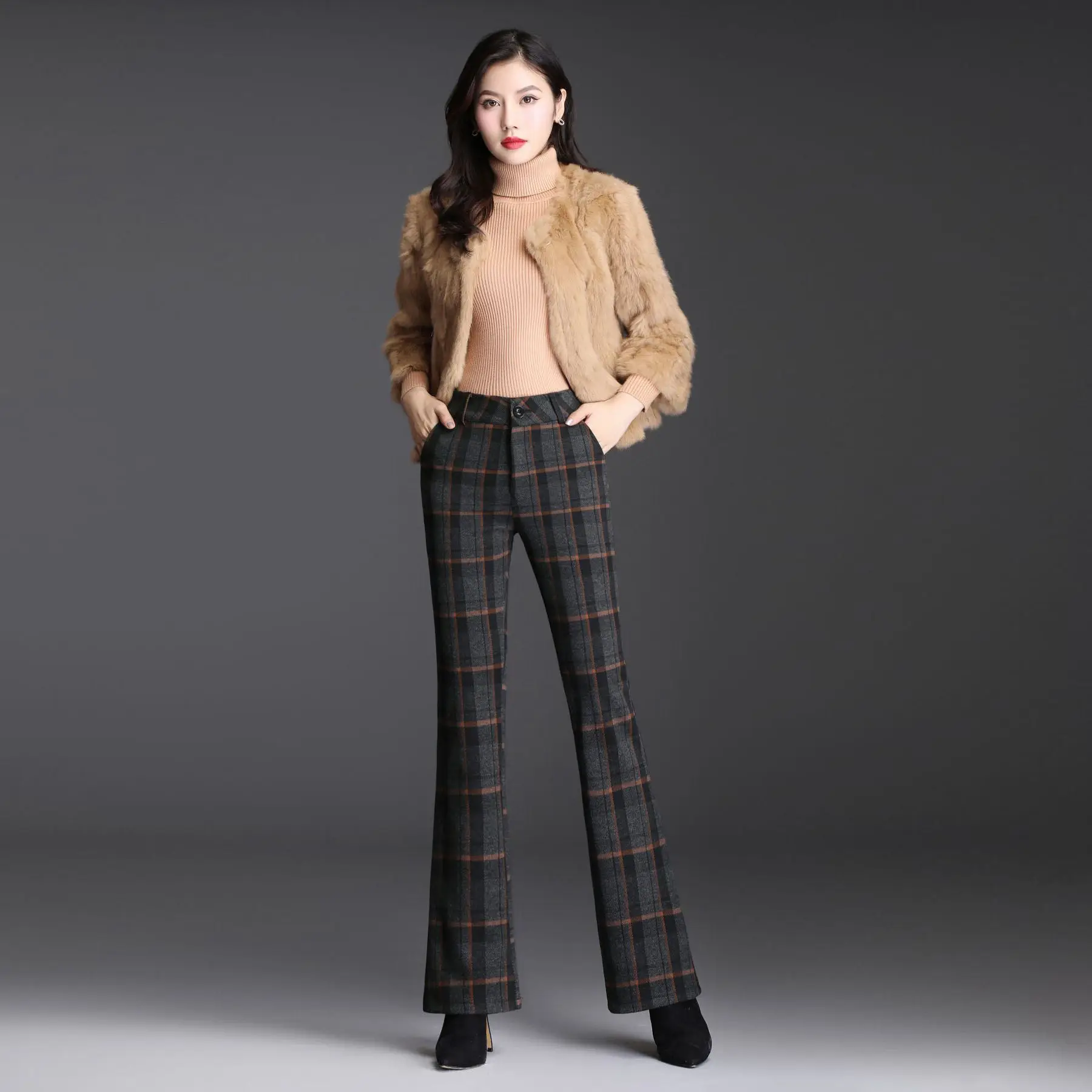 

Plush Wide Leg Pants Women's New Thickened Straight Pants In Autumn and Winter 2021 Corduroy Loose Casual Long Pants Keep Warm