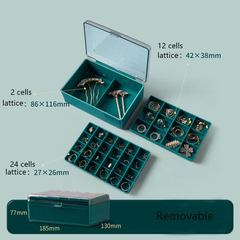 

Jewelry Storage Box Jewelry Organizer Earrings Watch Display Stand with Lid Dust-proof and Oxidation-proof Plastic Box Removable