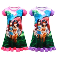 2 10y new movies cartoon anime ainbo outfit baby girls short sleeve knee length skirt kids summer party clothes princess dresses
