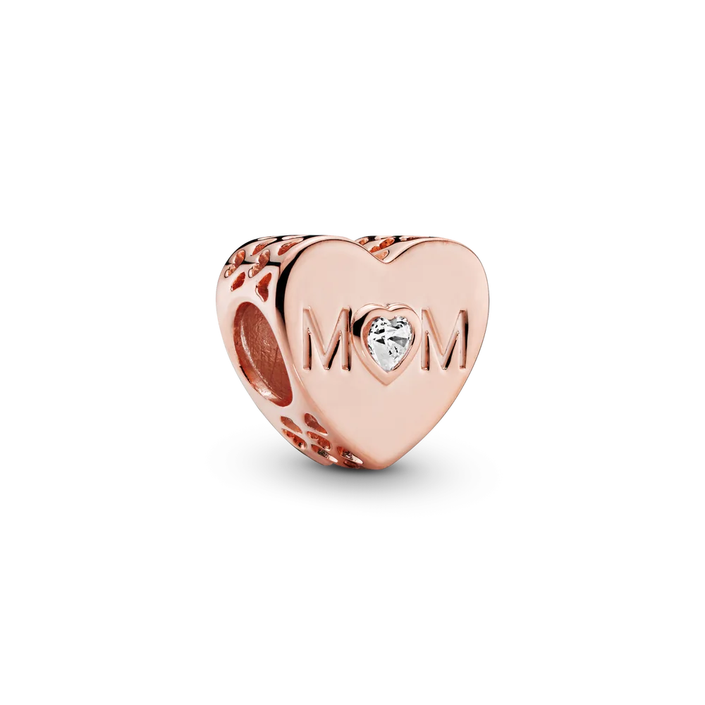 

FORVIONA 2021 New 100% 925 Sterling SILVER Charms Pink MoM Heart Charm fit Original Bracelet silver Women jewelry