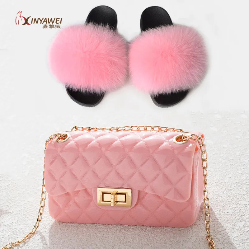 Женские шлепанцы из 100% натурального Лисьего меха радужная обувь милые меховые