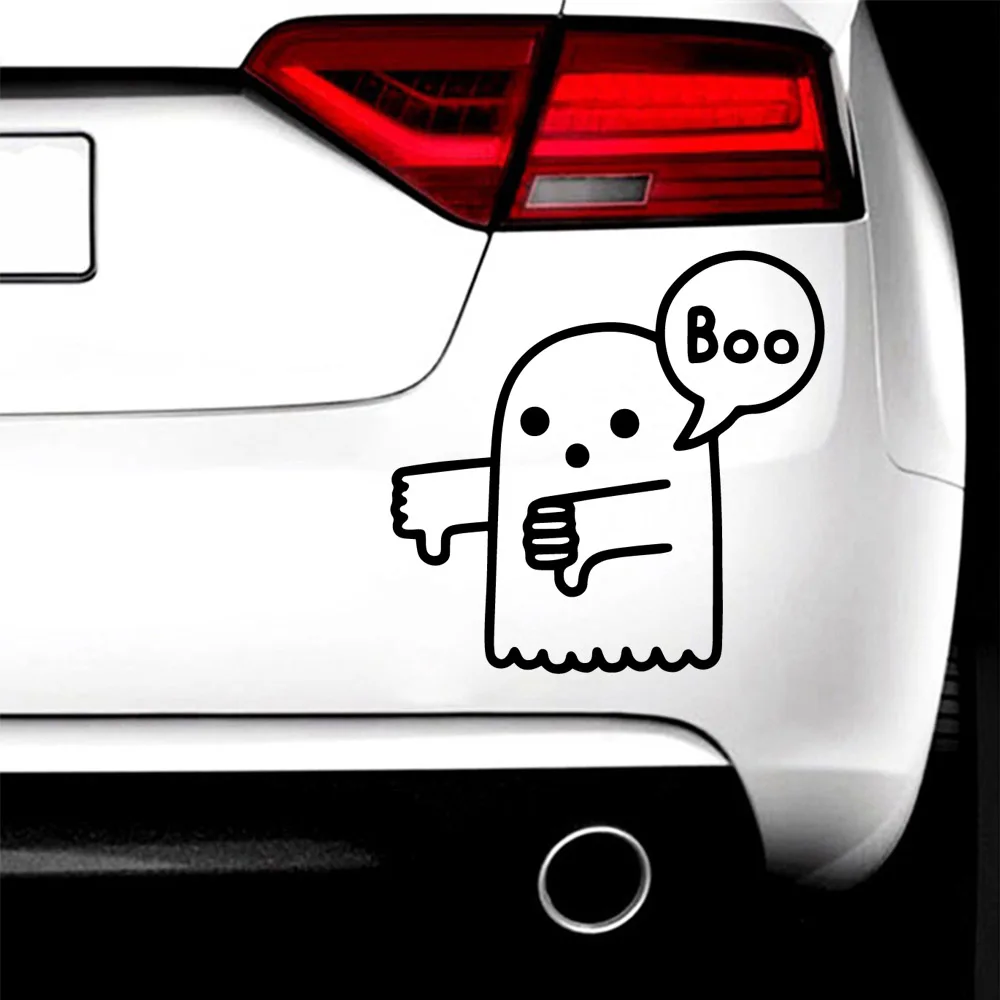 

Car-styling Cute Ghost Boo Auto Sticker Rearview Mirror Decal Car Window Bumper Cute Waterproof Removable