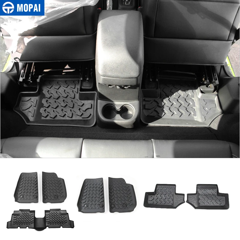 

MOPAI Floor Mats for Jeep Wrangler JK 2007 Rubber Car Non-Slip Rear Row Foot Mats Pads Liner Carpets for JK Wrangler Accessories