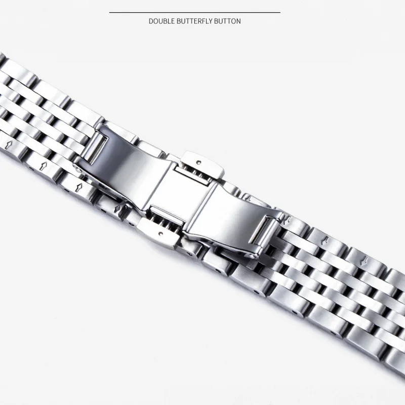19mm Stainless Steel Watch band For Tissot 1853 Le Locle T41 male Watch Strap Bracelet female T006 Watchband Curved End