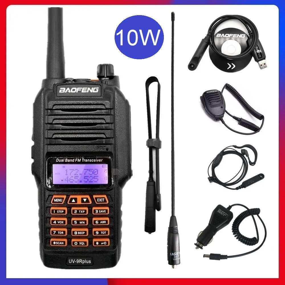 Иди и болтай Walkie Talkie 10 Вт UV 9R плюс Водонепроницаемый двухстороннее радио