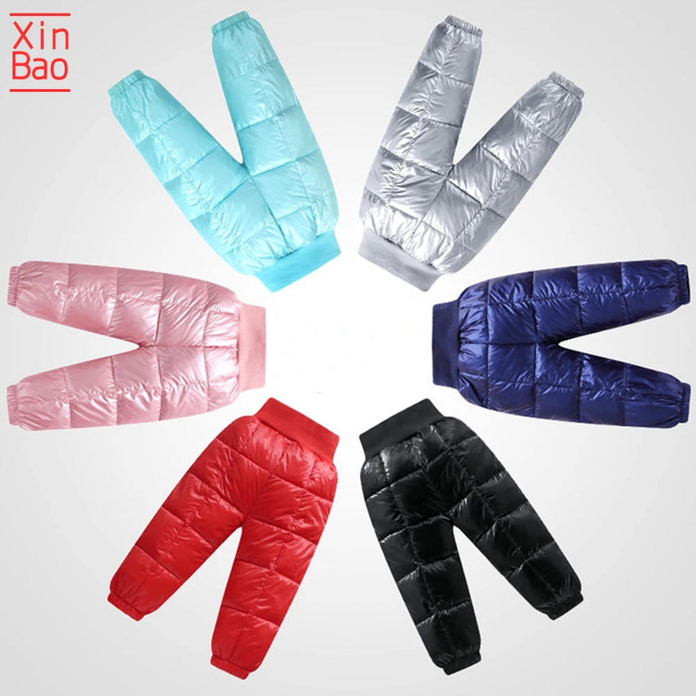 Зимние штаны XINBAO для девочек 12 мес.-5 лет зимние плотные теплые брюки с хлопковой