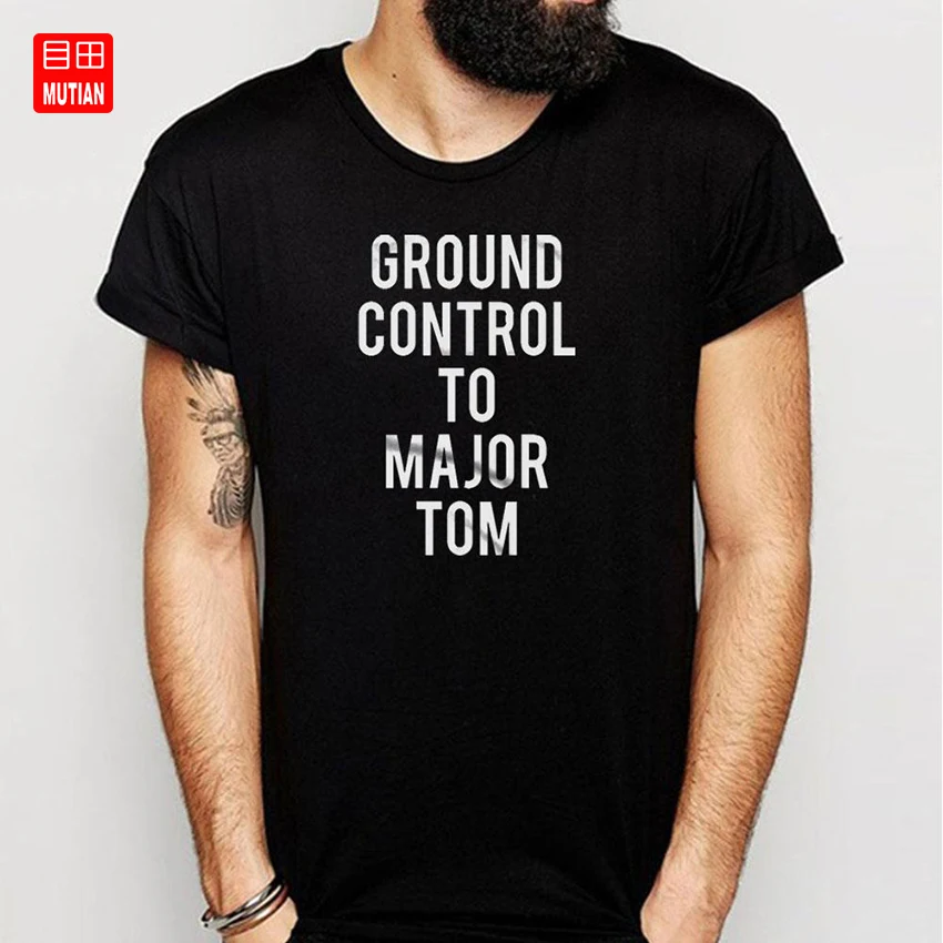 David Bowie Music Major Tom To Ground Control футболка|Мужские футболки| |