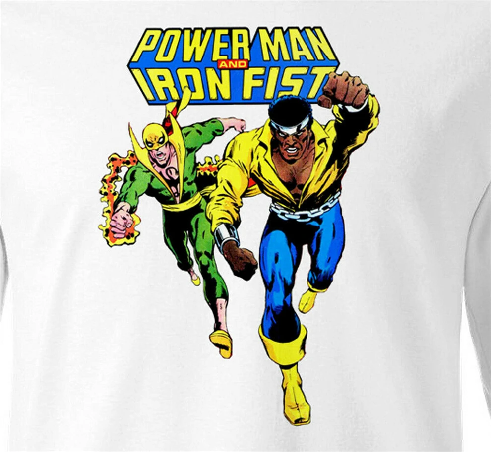 Power Man железная футболка с изображением кулака комиксов Marvel люк Кейдж 100 хлопковая