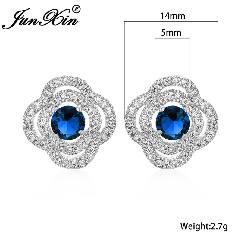 Винтажные многоцветный Кристальный цветок серьги-гвоздики с белым и золотым
