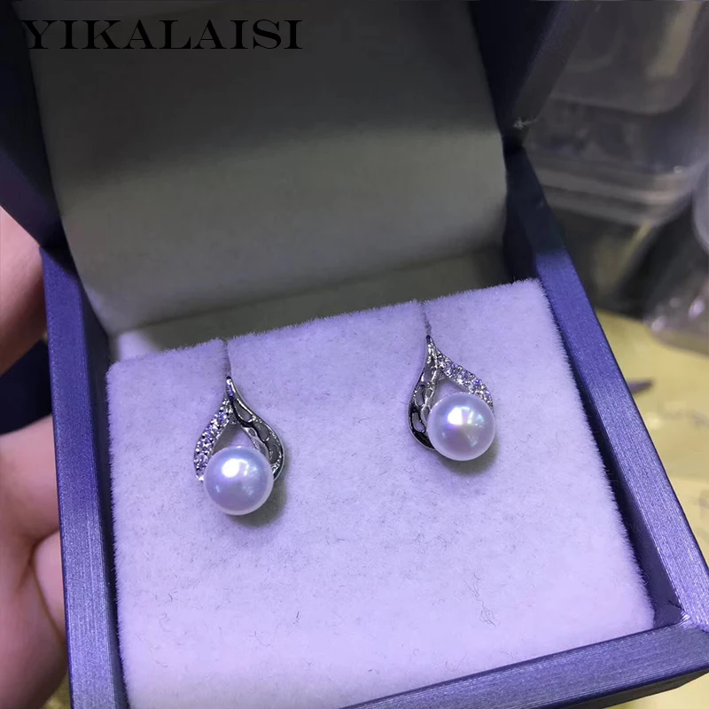 

YIKALAISI 925 Sterling Silver Jewelry Pearl Earrings 2019 Fine Natural Pearl jewelry 6-7mm stud Earrings For Women wholesale