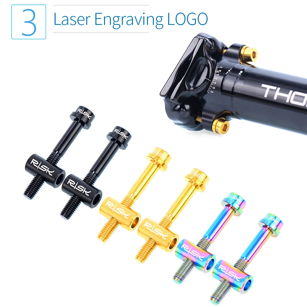 2 шт. фиксированные болты для велосипедных сидений TC4 титановый сплав M5 * 30/40 мм MTB