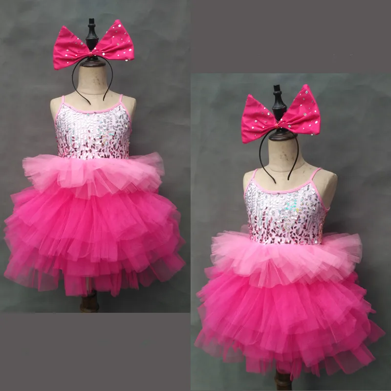 

Детский танцевальный костюм для латиноамериканских джазовых танцев, балетный сценический костюм для девочек, платье принцессы с блестками...