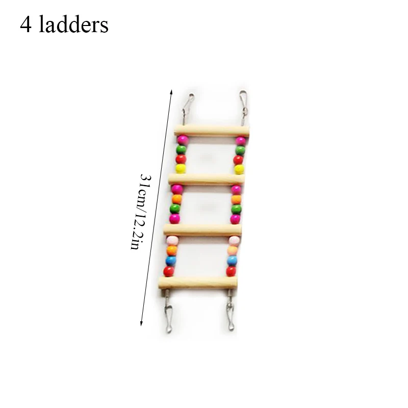 

Bird Supplies Hanging Colorful Balls Climbing Toy Parrots Ladders With Natural Wood For Conures Parakeets Cockatiels Bird Toys