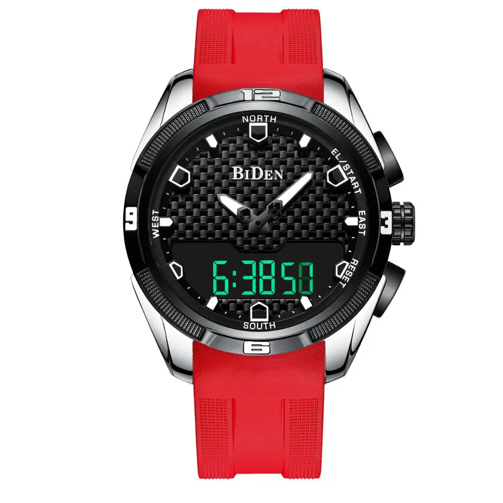 

BIDEN Men's Digital Watch Fashionable Sports Dial Design With LED Backlight Military Chronograph Watch Men's Black