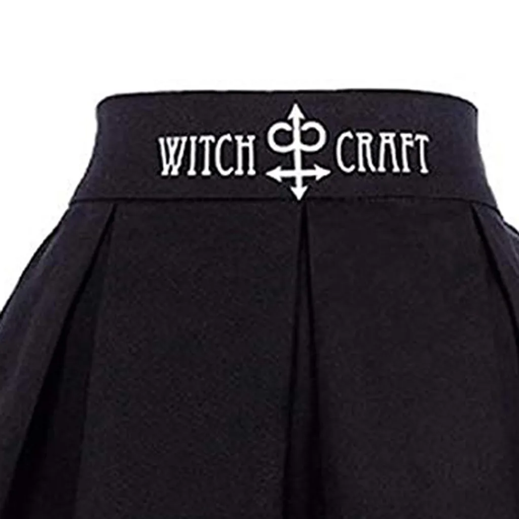 

Black Moon Magic Skirts High Waist Mini Gothic Streetwear Cross Print Pleated Women Skirts Casual College Lolita Harajuku Skirt