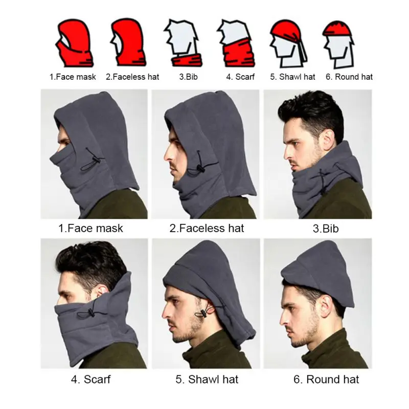 

Winter Balaclava Hat Face Beanies Neck Warmer For Men Women Motorcycle Bicycle Thermal Fleece Windproof Cycling Balaclava Cap