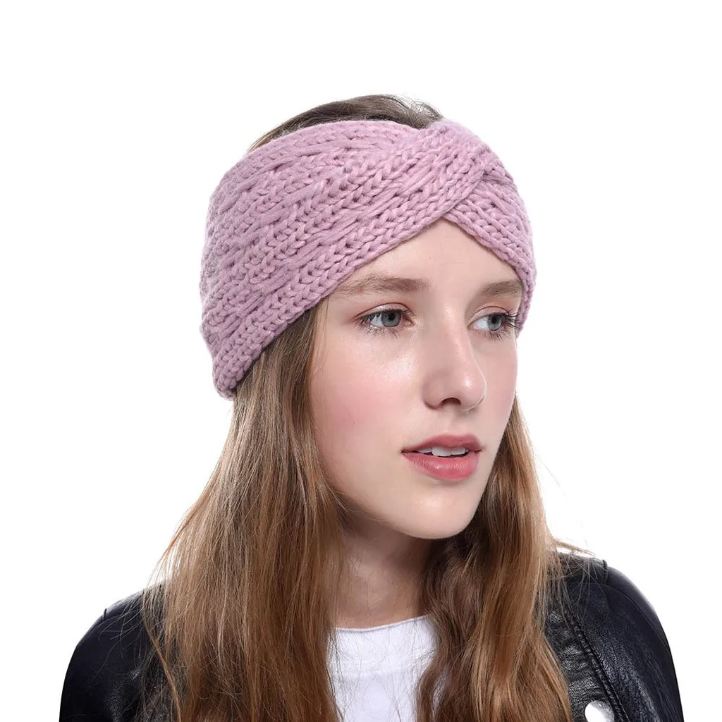 Fashion Women Girls Headbands Winter Cross Braided Headband Ear Warmer Head Wraps Hair Accessories For Women accesorios mujer