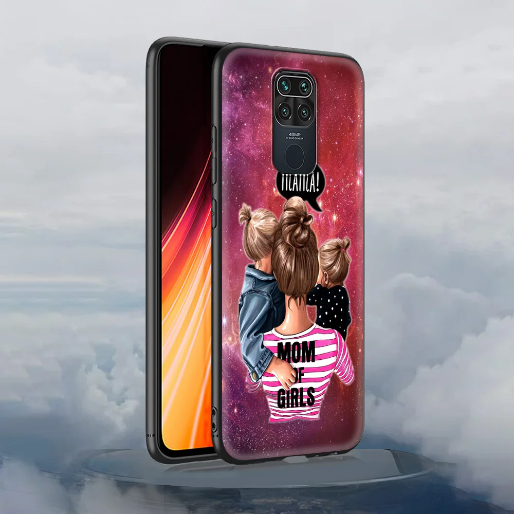 

Brown Hair Baby Mom Girl Shockproof Soft Cover for Redmi Note 7 8 8T 9 9S 10 Pro Luxury Case 7 7A 8 8A 9A 9C TPU Phone Case
