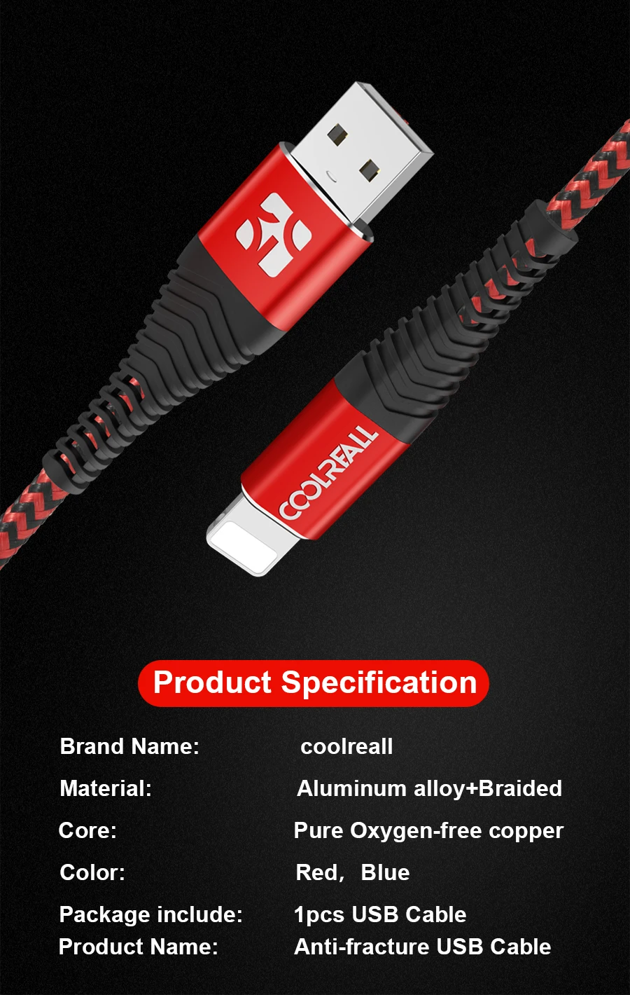 Coolreall USB кабель для iPhone 11 pro max Xr X 8 7 6 plus 6s 5 s plus iPad 2.4A кабель для быстрой зарядки кабель для передачи данных для мобильного телефона