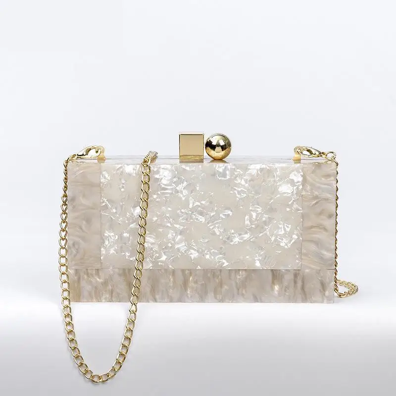 

Новый мраморный белый акриловый кошелек, клатч, повседневные сумочки для женщин, дизайнерский мессенджер, Пляжная дорожная летняя акрилова...