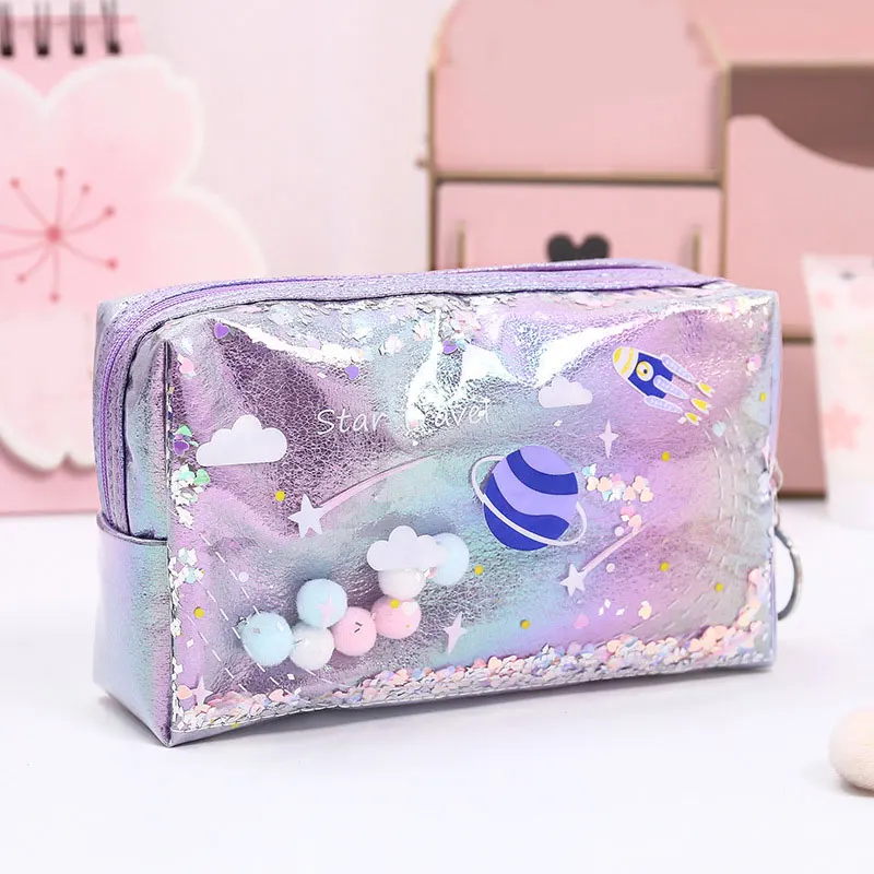 2020 чехол для карандашей детей кожаный футляр ручек с лазерным рисунком большая