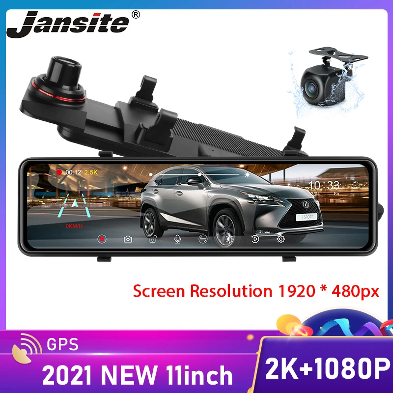 

Jansite 11 Inch 2K Dash Cam Car DVR Camera Drive Video Recorder Registrator Auto Dashboard 1440P Dual Dashcam GPS