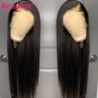 Прямые парики Beaufox на сетке спереди для чернокожих женщин, бразильский парик на сетке спереди из человеческих волос, Детские волосы 13x4, парик на сетке 180% без повреждений